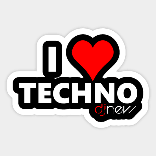 I Love Techno T-Shirt Sticker